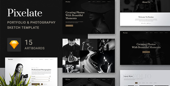 Preview image for Pixelate - Photography Sketch Template