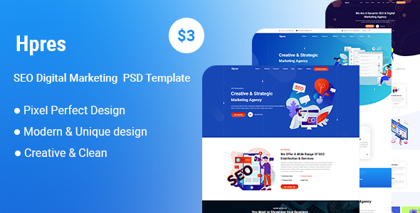 Preview image for Hpres-SEO Digital Marketing PSD Template