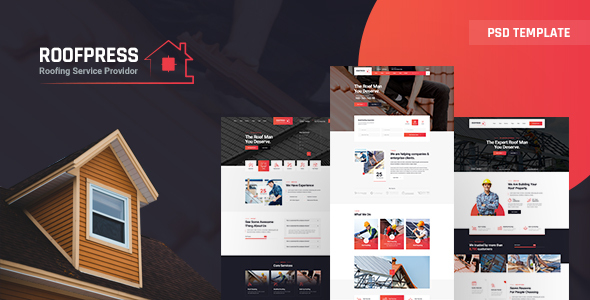 RoofPress - Roofing Services PSD Template listing image
