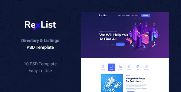 RexList - Directory & Listing PSD Template