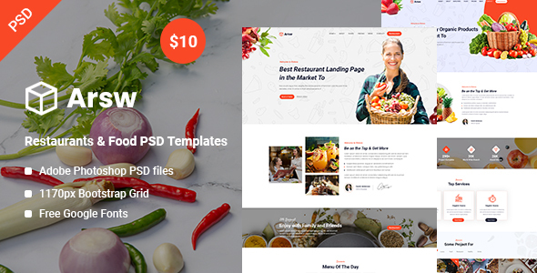 Arsw - Restaurants & Food PSD Templates