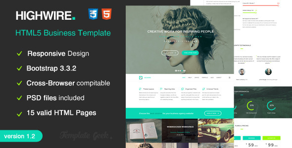 Preview image for Highwire - HTML5 Responsive Business Template