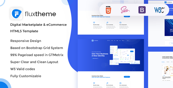 Preview image for FluxTheme - Digital Marketplate & eCommerce HTML5 Template