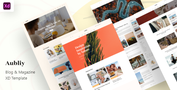 Aubliy – Blog & Magazine Adobe XD Template