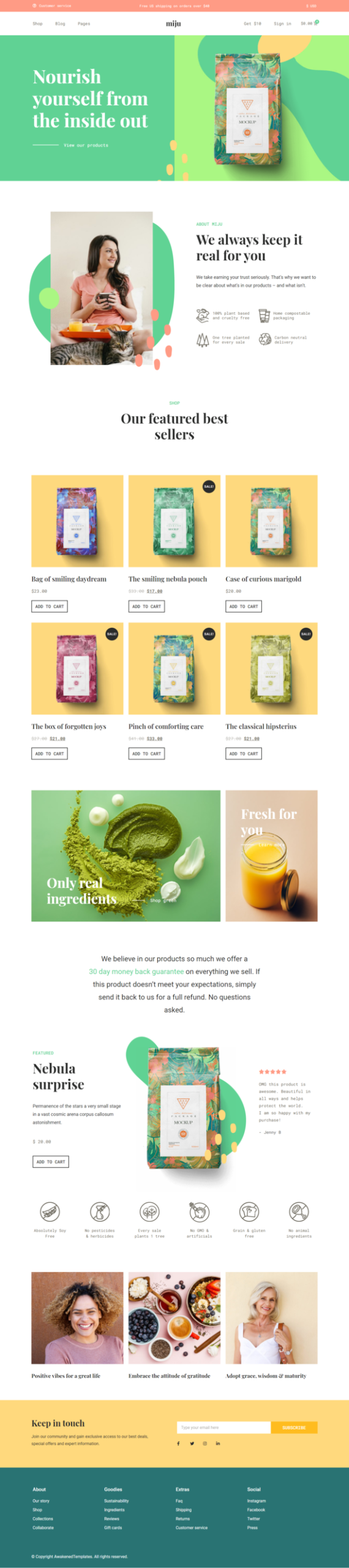 Miju - Conscious Product Elementor Template Kit
