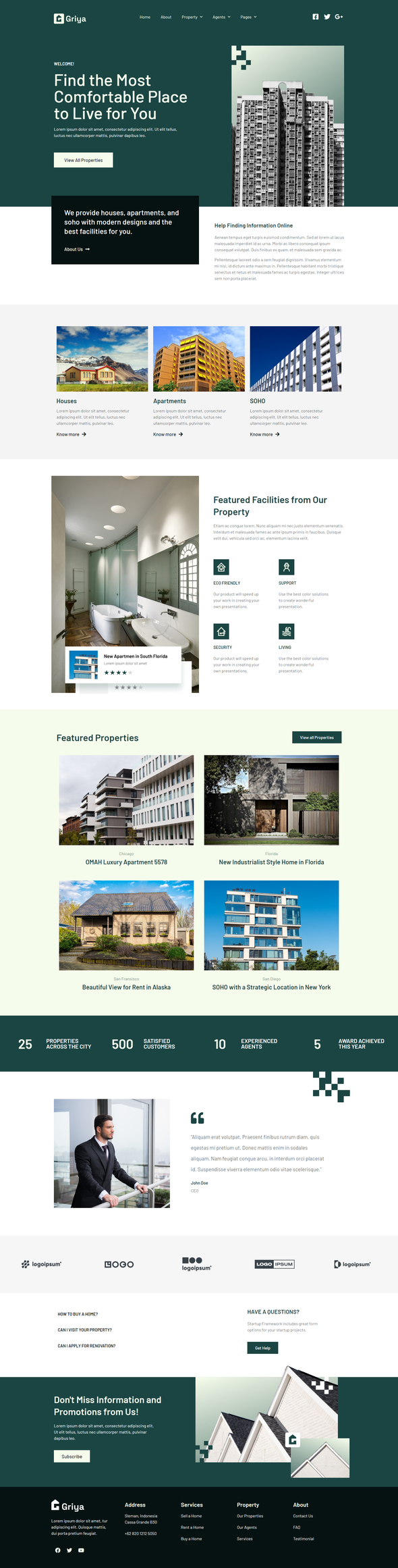 Griya - Apartment & Single Property Real Estate Elementor Template Kit
