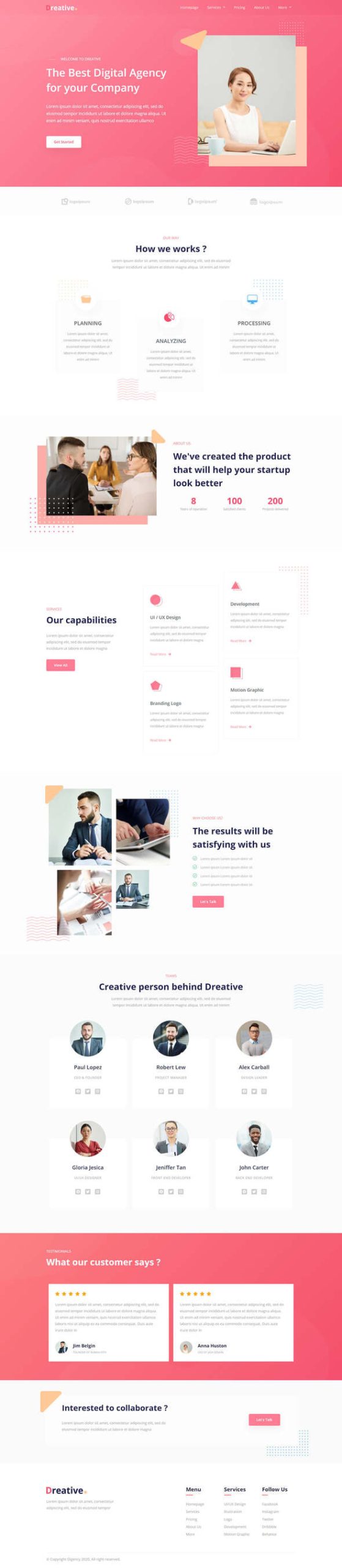 Dreative | Digital Agency Elementor Template Kit