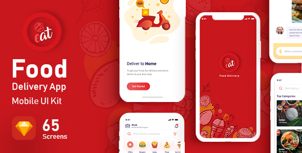 Oeat - Food Delivery App UI Kit for Sketch