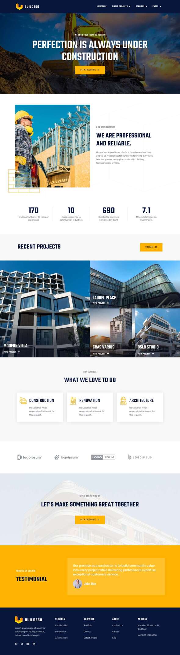 Buildeso - Construction & Building Elementor Template Kit