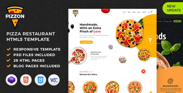 Product preview supplied for Pizzon | Pizza Restaurant HTML Template