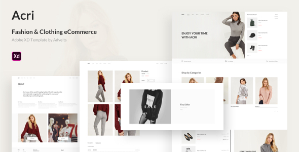 Acri - Fashion & Clothing eCommerce Adobe XD Template product preview