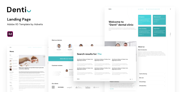 Denti - Landing page Adobe XD Template