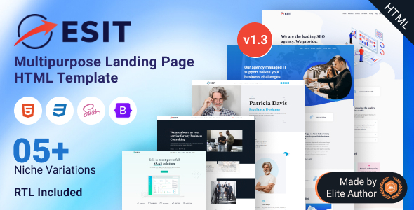 Product preview supplied for Esit - Multipurpose Landing Page Bootstrap 5 Template