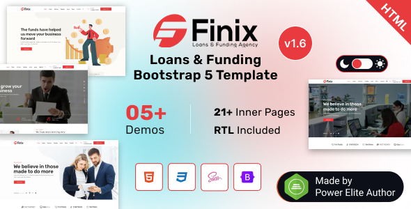 Finix - Loans & Funding Bootstrap 5 Template for Finance & Credit Business listing image
