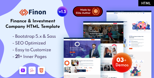 Preview image for Finon - Finance & Investment Company Bootstrap 5 Template