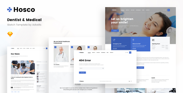 Preview image for Hosco - Dentist & Medical Sketch Template