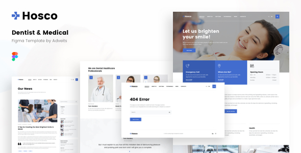 Hosco - Dentist & Medical Figma Template