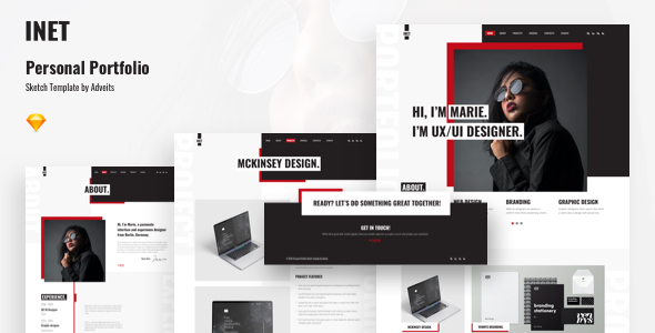 Inet - Personal Portfolio Sketch Template