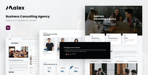 Preview image for Malex - Business Consulting Agency Adobe XD Template