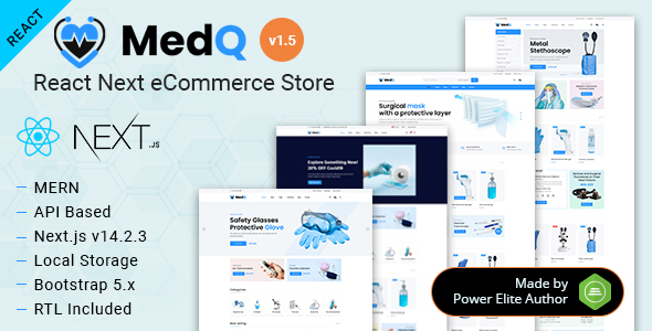 Product preview supplied for MedQ - Medical Health React Nextjs eCommerce Shop + Admin Panel