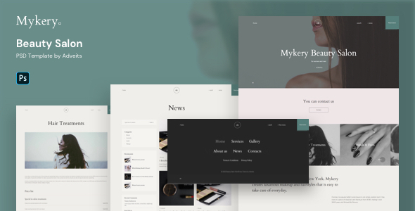 Mykery - Beauty Salon PSD Template