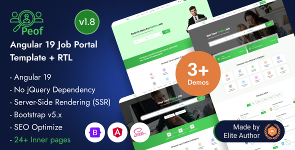 Product preview supplied for Peof - Job Board & Hiring Angular 19+ Template