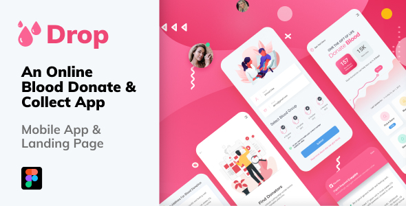 Drop | Blood Donation Mobile Figma Template