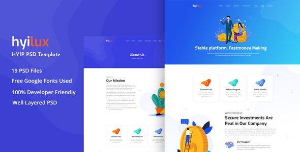 Preview image for hyilux  - Investment Business PSD Template