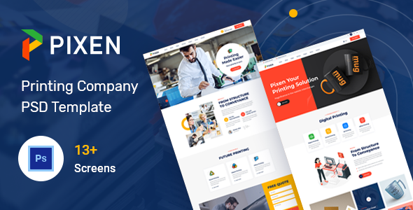 Pixen - Printing Services Company PSD Template