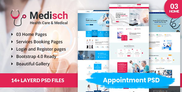 Medisch health care appointment PSD template product preview