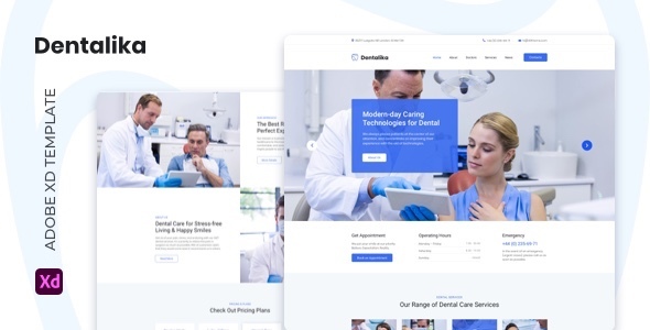 Dentalika — Dental clinic Adobe XD Template