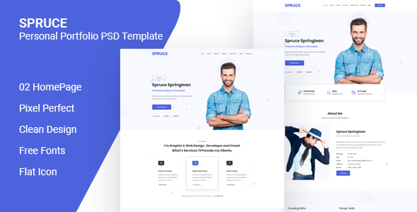 Spruce - Personal Portfolio PSD Template