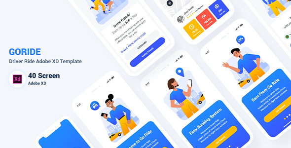 Goride - Driver Ride Adobe XD Template listing image