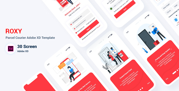Roxy - Parcel Delivery Adobe XD Template