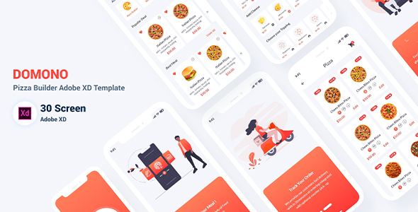 Domono - Pizza Builder Adobe XD Template