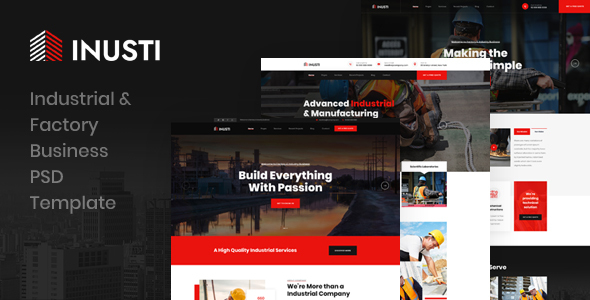 Product preview supplied for Inusti - Industrial & Factory Business PSD Template