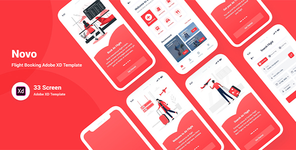 Novo - Flight Booking Adobe XD Template