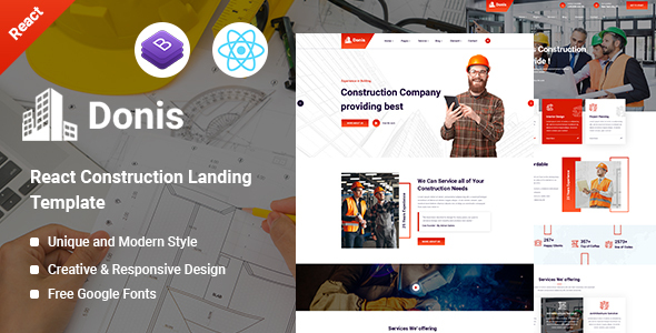 Donis - Construction React Template