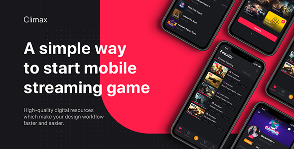 Climax - Game Streaming UI Kit for Figma