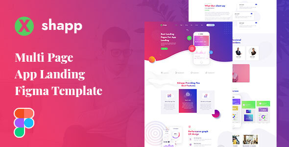 Product preview supplied for Xshapp - Multipage App Landing Figma Template