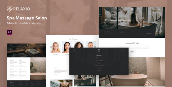 Relaxio - Spa Massage Salon Adobe XD Template