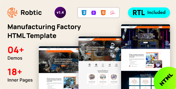 Robtic - Manufacturing Factory Bootstrap 5 Template listing image