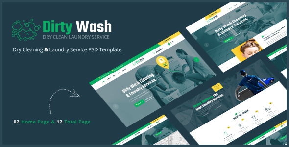 Dirty Wash - Dry Cleaning & Laundry Service PSD Template