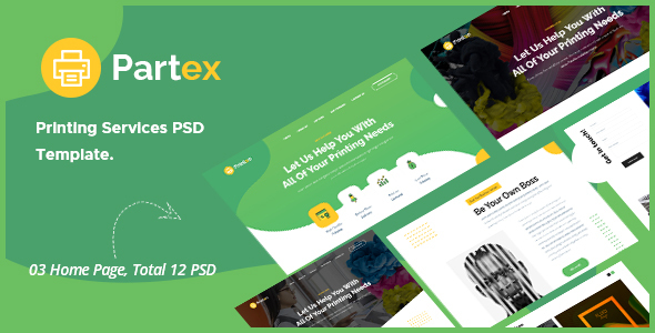 Partex - Printing Services PSD Template