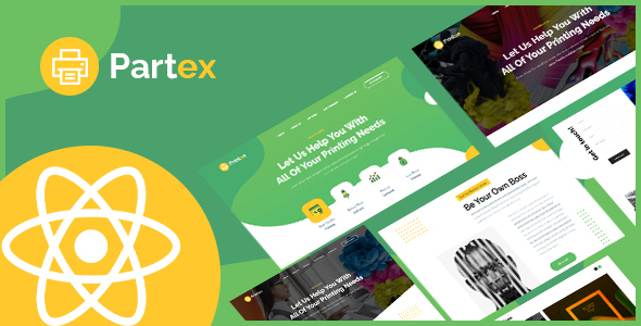 Partex - Printing Services React Template.