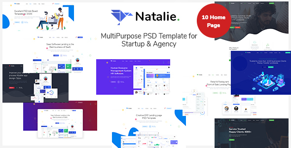 Natalie - MultiPurpose PSD Template for Startup & Agency product preview