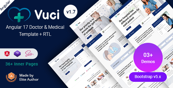 Vuci - Doctors & Medical Healthcare Angular 17+ Template product preview