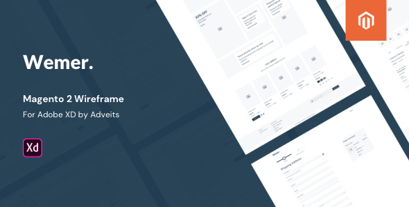Wemer - Magento 2 Wireframe for Adobe XD