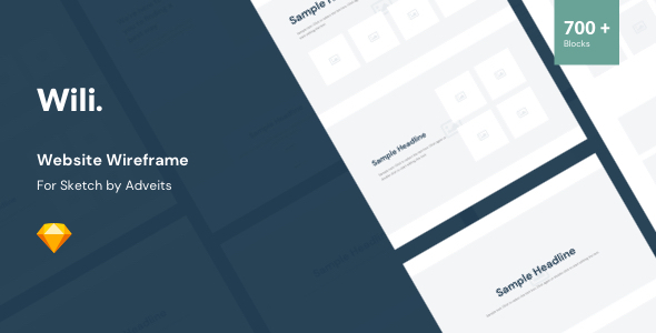 Wili - Website Wireframe for Sketch