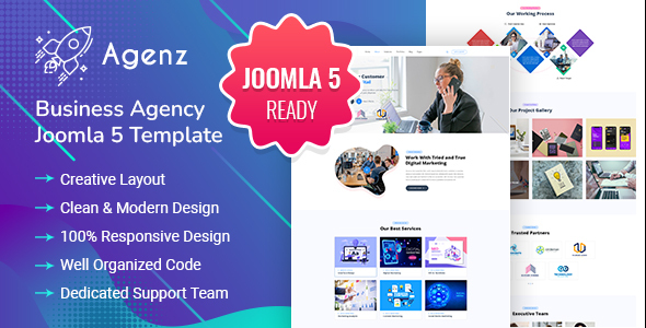 Preview image for Agenz - Creative Business Agency Joomla 5 Template